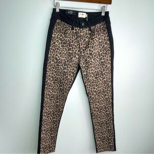 Umgee Leopard Print And Black  Ankle Skinny Jeans Size 3